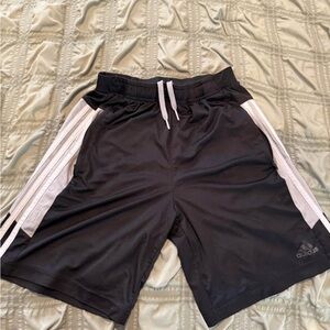 Adidas Black Shorts with White Accents